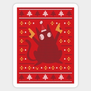 CAT UGLY CHRISTMAS SWEATER Sticker